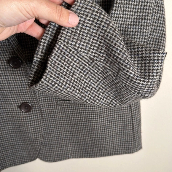 Garnet Hill Houndstooth Fitted Cropped Jacket Size 14 - Picture 5 of 8
